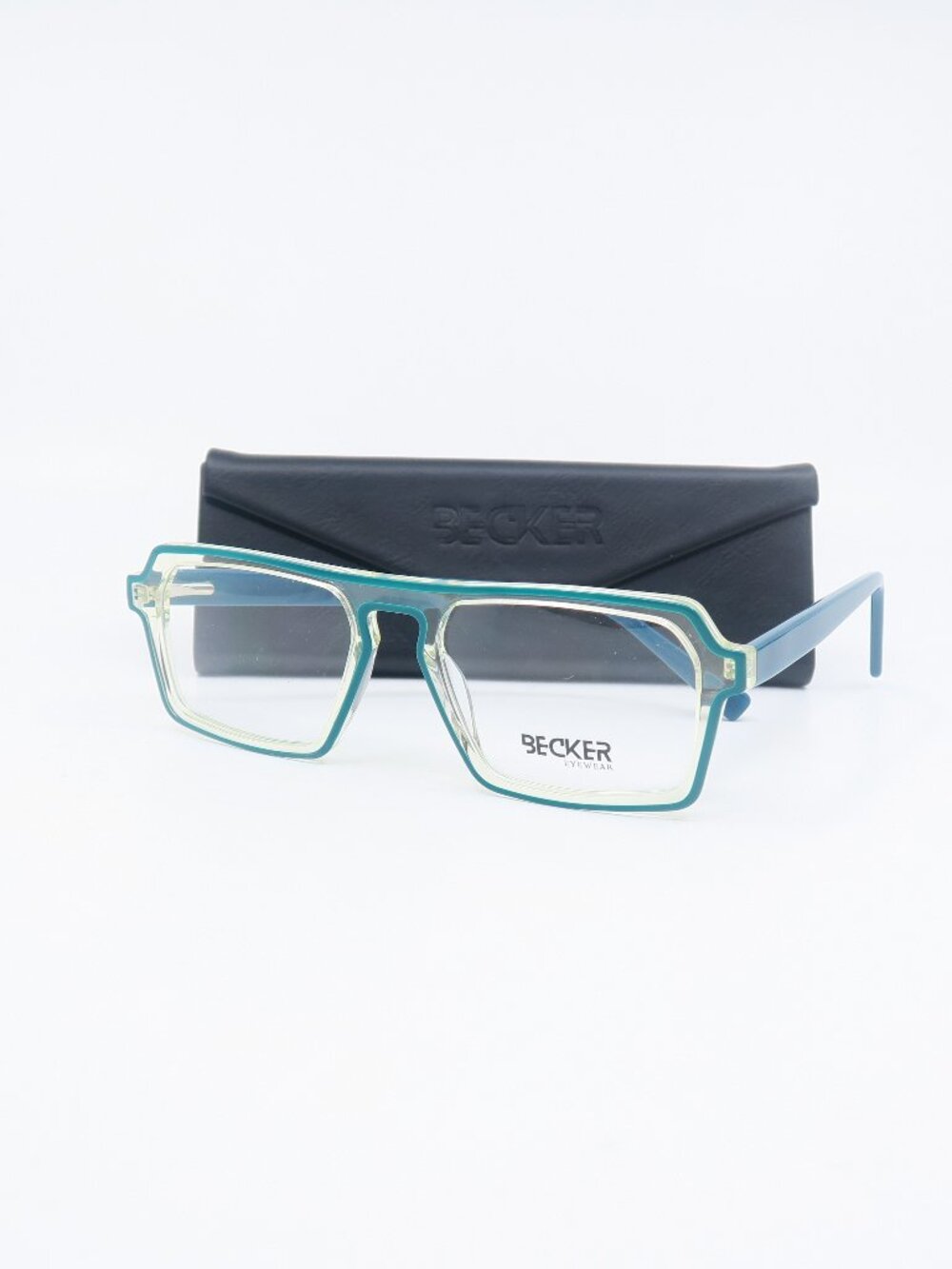 Becker BL 2836 C4 54mm Clear & Teal Trendy Fashion Italian Unisex Eyeglasses.